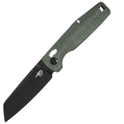 Bestech Slasher Green Micarta, Black Stonewashed D2 Knife (BG56B-2)