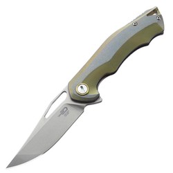 Bestech Tercel Retro Gold/Gray Titanium, Stonewashed CPM S35VN (BT1708A)