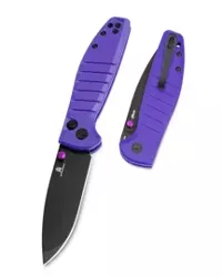 Bestechman Goodboy Jr. Purple G10 Knife, Black PVD D2 by Keanu Alfaro (BMK10G)