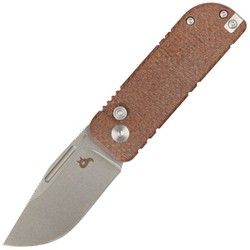 BlackFox NU-Bowie Brown Burlap Micarta, Coarse Stone Washed D2 by Keanu Alfaro (BF-758-MIB)