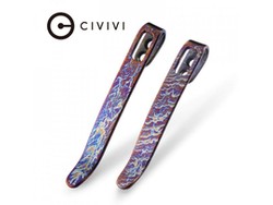 Civivi 2psc Flamed Blue/Purple Titanium Pocket Clips 50mm/55mm (T002A)