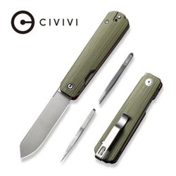 Civivi Knife Sendy Green/Red G10, Satin Nitro-V by Ben Petersen (C21004B-1)