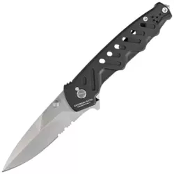 Extrema Ratio Caimano Nero N.A. Black Aluminum Knife, Satin N690 (04.1000.0166/SAT/BLK)