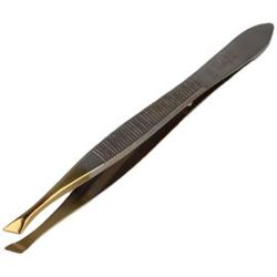 Filax Solingen Slant / Slant Tweezer, Gilded 95mm (207G SL 3 3/4)