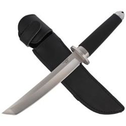 Japanese Tanto Dagger Herbertz CJH Black Rubber, Satin 420 (581318)