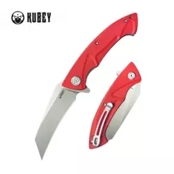 Kubey Anteater Knife Red G10, Sandblasted 14C28N (KU212H)