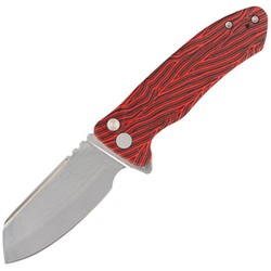 Kubey Creon Knife Red/Black G10, Damascus (KU336B)