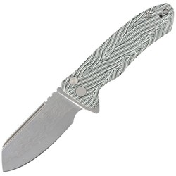 Kubey Creon Knife White/Green G10, Damascus (KU336A)