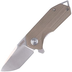 Kubey Knife Campe, Khaki G10, Bead Blasted D2 (KU203G)