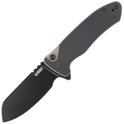 Kubey Knife Creon Black/Tan G10, Blackwashed AUS-10 (KU336F)
