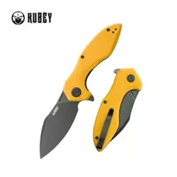 Kubey Nobel Knife Yellow G10, Blackwashed 14C26N (KU236N)