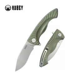 Kubey Timberwolf Green G10, Stonewashed 14C28N (KU208F)