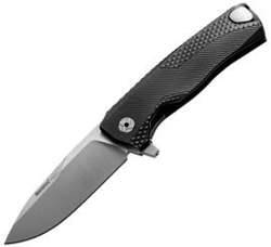 LionSteel ROK Black Aluminium, Satin M390 by Molletta Knife (ROK A BS)