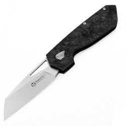 Maserin W2 Black/Silver FatCarbon, Satin M390 by Attilio Morotti Knife (371/N)