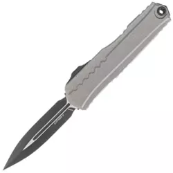 Microtech Cypher II D/E Natural Clear Aluminum Knife, Black M390MK by Deryk Munroe and Tony Marfione (1242-1NC)