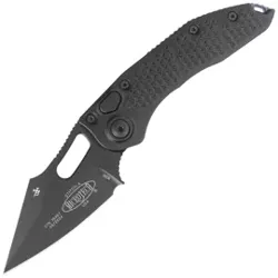 Microtech Stitch-A S/E Automatic Knife Black Aluminum, Black M390MK by Borka Blades and Tony Marfione (169-1BK-A1TI)