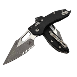 Microtech Stitch S/E Knife Fluted Black G10, Apocalyptic P/S M390MK by Borka Blades and Tony Marfione (169RL-11APFLGTBK)