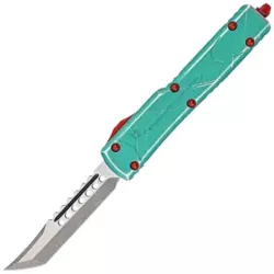 Microtech UTX-70 Bounty Hunter Hellhound T/E Signature Distressed Green Aluminium, Stonewashed M390 by Tony Marfione (419-10BH)