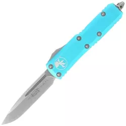 Microtech UTX-85 S/E Turquoise Aluminum, Stonewashed M390 OTF Knife (231-10TQ)