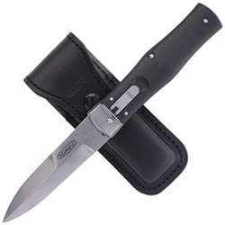 Mikov Predator Knife Black ABS, Stonewashed N690 (241-BH-1/STKP)