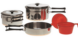 Mil-Tec Stainless Steel Camping Set, 7 Pieces (14647000)