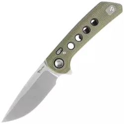 Reate PL-XF-3 Knife Green Micarta/Black G10 Inlay, Stonewashed Nitro-V