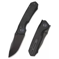 Remette Rhino MC319B Knife Black Micarta, Black Titanium 14C28N