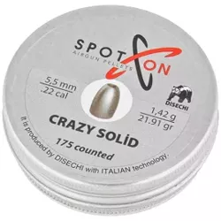 Spoton Crazy Solid Slug 22 .22/5.5mm AirGun Pellets, 175 psc 1.42g/21.91gr