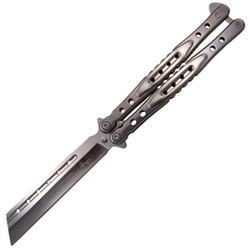 Third Decor Habitat Balisong Chrome Stainless Steel, Chrome 420 Butterfly Knife (K2823)