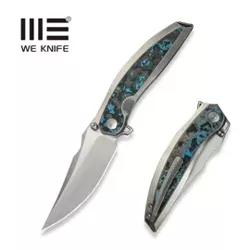 We Knife Quinseris Gray Titanium/Arctic Storm Fat Carbon, Hand Rubbed Satin M390 (WE23093-4)