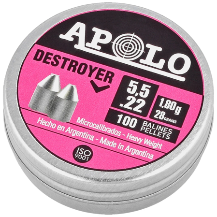 Apolo Destroyer AirGun Pellets .22/5.5 mm, 100 pcs 1.80g/28.0gr (19901)