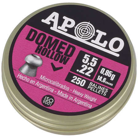 Apolo Domed Hollow AirGun Pellets .22/5.52 mm, 250 pcs 0.95g/14.6gr (19702-2)