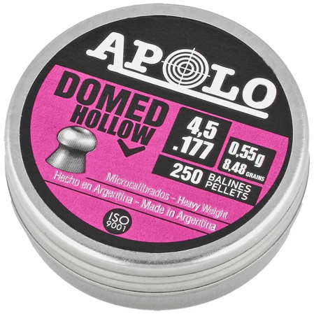 Apolo Hollow Domed 177 / 4.5 mm AirGun Pellets, 250 psc 0.55g/8.48gr (19202)