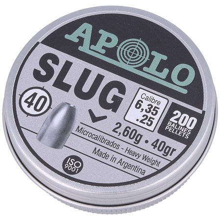 Apolo Slug 40 AirGun Pellets .25/6.35 mm, 200 pcs 2.60g/40.0gr (19304)