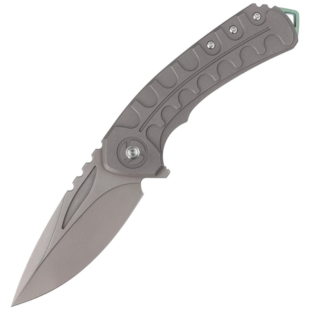 Bestech Buwaya Grey Titanium, Dark Bead Blast Stonewashed M390 by Kombou Knife (BT2203B)