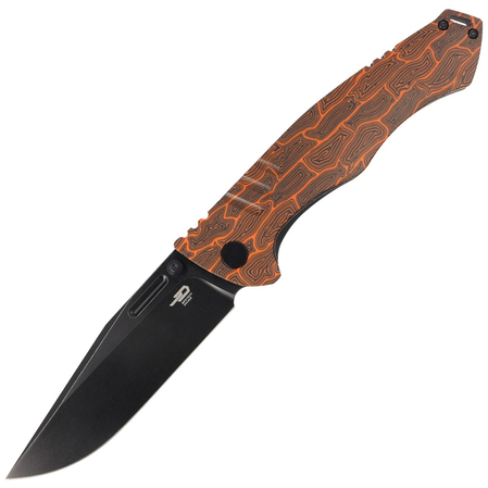 Bestech Keen II Black-Orange G10/Titanium, Black Stonewashed CPM S35VN by Koens Craft knife (BT2301F)