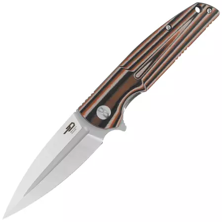 Bestech Knife Fin Black / Orange / Beige G10, Satin 14C28N (BG34C-1)