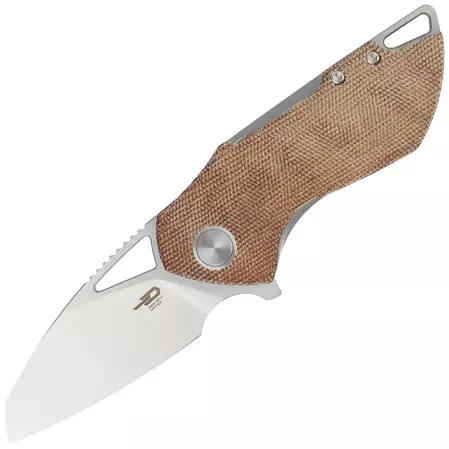 Bestech Knife Riverstone Natural Canvas Micarta, Satin 154CM by Frank Grissom (BL03E)