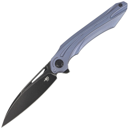 Bestech Knife Wibra Blue Titanium, Black Stonewashed M390 by Kombou (BT2001C)