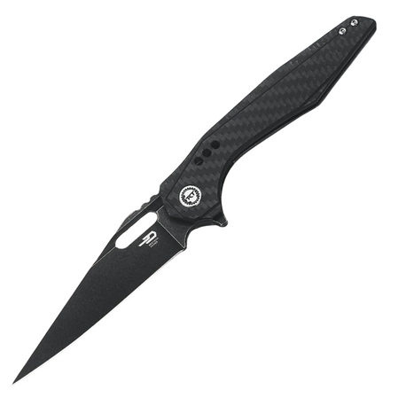 Bestech Malware Black Titanium/Carbon Fiber, Black Stonewashed CPM S35VN by Todd Knife and Tool (BT1902D)