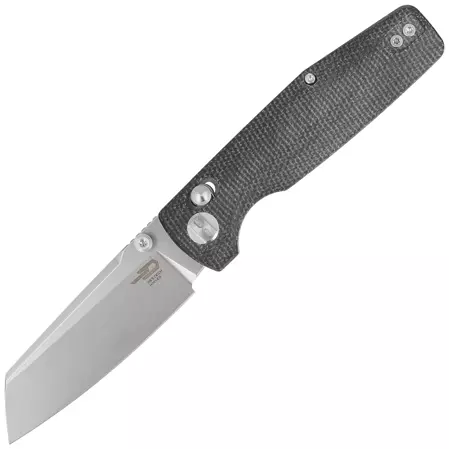 Bestech Slasher Knife Black Micarta, Stonewashed D2 (BG43A-1)