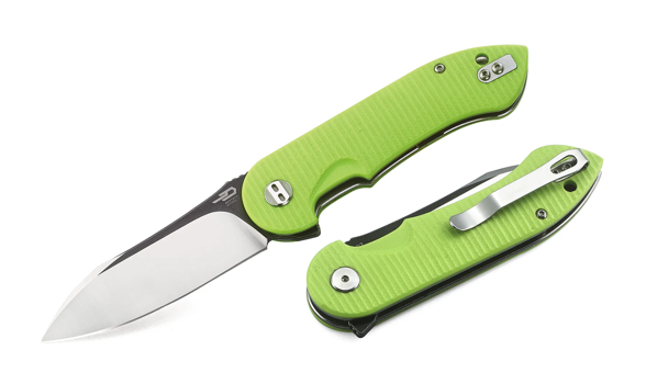 Bestech Torpedo Fluorescent Green G10, Black Stonewashed / Satin D2 knife (BG17C-2)