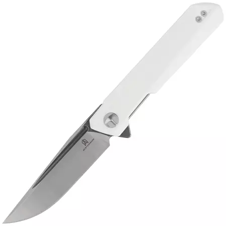 Bestechman Knife Dundee White G10, Grey Titanized / Satin D2 by Ostap Hel (BMK01G)