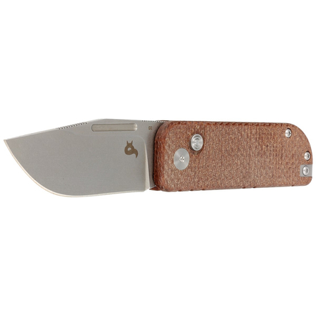 BlackFox NU-Bowie Brown Burlap Micarta, Coarse Stone Washed D2 by Keanu Alfaro (BF-758-MIB)