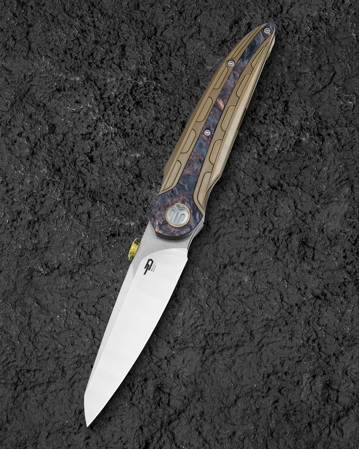 Bronze Titanium/Dark Matter Copper Fat Carbon Knife, Stonewashed/Satin MagnaCut by Kombou (BT2409B)