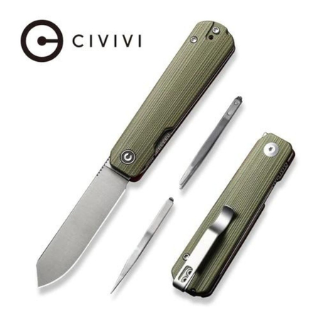 Civivi Knife Sendy Green/Red G10, Satin Nitro-V by Ben Petersen (C21004B-1)