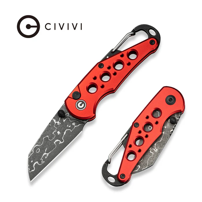 Civivi Pragma Knife Red Aluminum, Damascus (C23062B-DS1)