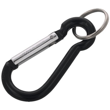 FOX 7 Aluminium Spring Clip Hook Carabiner, Black