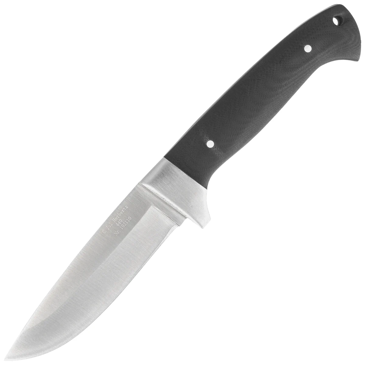 Herbertz CJH Black Micarta Knife, Satin 440A (102110)