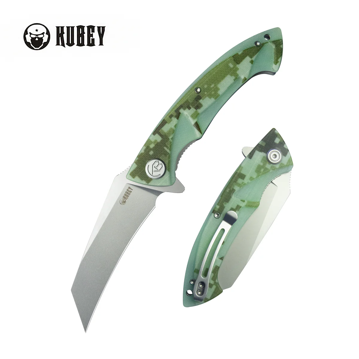 Kubey Anteater Knife Camo G10, Sandblasted 14C28N (KU212J)